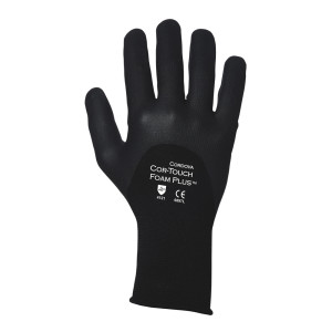 COR-TOUCH FOAM PLUS, 13 GAUGE, BLACK NYLON KNIT SHELL, NITRILE COATING SZ XS 12DZ/CS